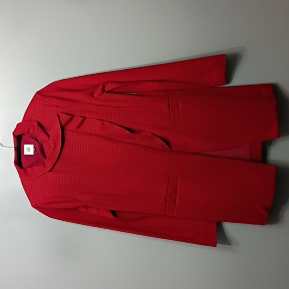Cabi Red Houndstooth Celebration Women's Red Coat SZ Small - Picture 2 of 11